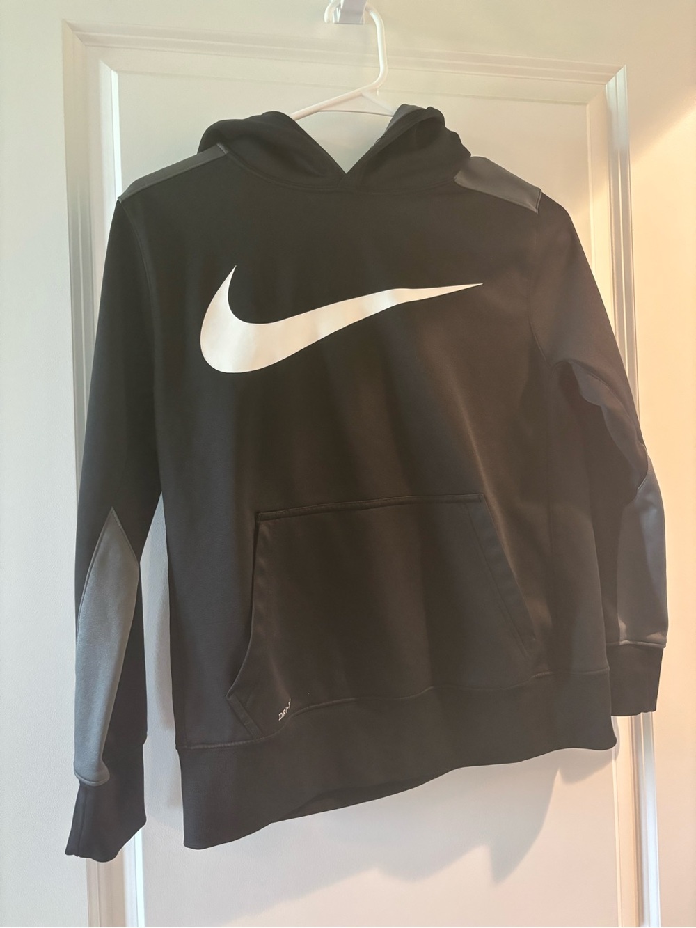 Nike Black Crewneck Hoodie with White Swoosh